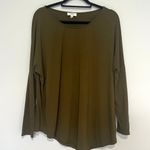 Umgee USA Olive Army Green Longsleeve Asymmetrical Top Photo 6