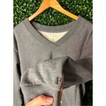Pact  Gray V-Neck Organic Cotton Cropped Crewneck Sz Large Photo 2