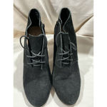 Lucky Brand Woman’s  Size 9 Black Suede Shylow Lace Up Wedge Ankle Boot Photo 2