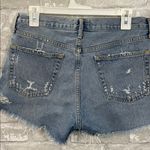 AGOLDE Blue Distressed Denim Shorts Button Fly Photo 3
