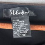 SL Fashions Vintage 10P Black Cowl Neck Sheer Beaded Pearl Sleeve Blouse Photo 3