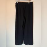 Cyrus  Black Ribbed Knit Wide Leg Pants Womens M Pull On Cropped Stretch Lounge Photo 6