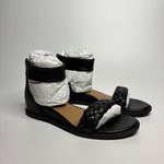 Seychelles  Skipper Braided Leather Low Wedge Sandals in Black Photo 5