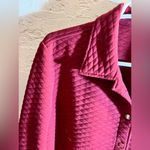 Chico's Jones NY burgundy Red Textured Button-Up Shirt/Shacket, quilted, casual, comfy Photo 5