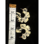 Women's White Green Yellow Flower Hoop Earrings One Size Photo 3