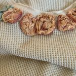 FINAL MARKDOWN Cream Knit Top with Floral Embroidery one size fits most Photo 1