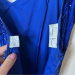 Lawrence Kazar | vintage royal blue sequins beads silt column maxi dress PP / XS Photo 10