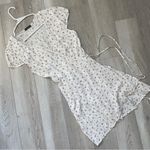 Brandy Melville  Dress floral wrap mini womens White (one size) coquette feminine Photo 0