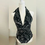 Michael Kors MICHAEL black & white haulter swimsuit ☀️ Size 12 Photo 1