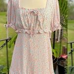City Vibe Baby Blue Peach Floral Dress Photo 0