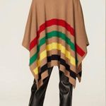 Lauren Ralph Lauren Superb Multi Stripe Sweater Poncho Cape Stripes Preppy S-M Photo 2