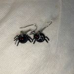 Womens Black and Red Halloween 👻 Spider 🕷️ Dangle Earrings Photo 1