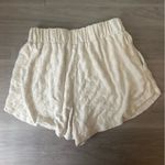 Bailey Rose Cream Checkered Terry Cloth Shorts Photo 2