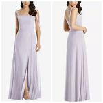 Dessy Collection Vivian Diamond Fit & Flare Long Gown Slit Bridesmaid Wedding Purple Size 10 Photo 1