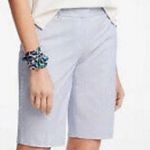 Ann Taylor NWT The Boardwalk Blue and White Striped Bermuda Shorts Size 14 Photo 0