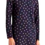 Boden Women’s Metallic Polka Dot Sweatshirt Dress Navy Blue/Copper Size 6 L Blue Photo 0