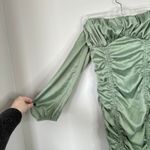 Majorelle Farren Ruched Mini Dress Sage Green Satin Size Medium Revolve Party Photo 7