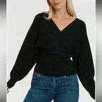 Zenana Premium Zenana Cross Wrap Rib Long Sleeve Sweater Black New Without Tags Medium Trendy Photo 2