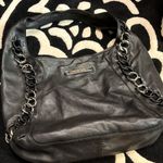 Michael Kors Black Leather Hobo with Chain Detail Photo 2