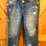 Maurice's  Cropped Capri Jeans Pants Denim Distressed Women's Size 5/6 30x21.5 Photo 0