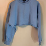 Cotton Candy LA Cropped Sweatshirt Baby Blue Crewneck Pullover Small NWT Photo 0