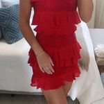 Tobi Red Ruffle Dress Photo 0