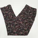 Carolina belle  Black & Maroon Floral Slim Ankle Pants Size 6 Photo 1