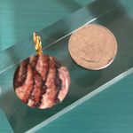 Picture Jasper Polished Gemstone Leverback Quarter Size Round Button Earrings Brown Photo 5