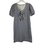 See By Chloe Size 4 Shift Dress Striped Blue White Ruffle Front Nautical Resort Photo 3