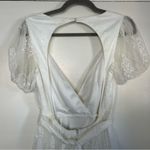 Lulu’s White Romantic Prose Lace Puffed Sleeve Midi Dress S Photo 7