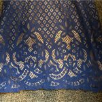 Stylestalker Blue Lani mini dress. Blue lace tan lined deep V spaghetti strap Photo 9