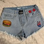 Mossimo Denim Mossimo Target Women's Jean Shorts Distressed Denim High Rise Patches Photo 1