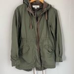 Sebby  Army Green Utility Hooded Jacket Size Medium Photo 0