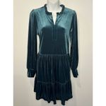1. STATE Green Tiered Velvet Babydoll Dress Dark Green Size M Medium NWT!! Photo 1