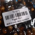 Lion Charm Tiger's Eye Beaded Silvertone and Stainless Steel Necklace Photo 8