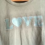 Desigual Womens Shirt Tee Gray Washed Black Love Bling Long Sleeve Size Large Photo 6