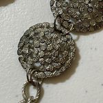 Dana Buchman Vtg  Statement Necklace Silver Tone Hammered Circles Chunky Photo 4