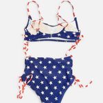 California Waves Blue and White Bikini with Star Pattern Photo 1