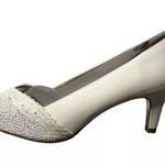 Adrianna Papell Jude Peep Toe Ivory Satin Lace Pump Sz 11W New in Box MSRP $128 Photo 3