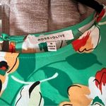 Rose + Olive  Kelly Green Floral Print Bell Sleeve Blouse Size Medium Photo 5