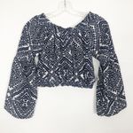 Lucy Love Cropped Top Womens Small Y2K Coquette Flared Sleeve Boho Romantic Photo 0