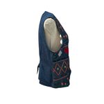 Vintage Napa Valley 90s Denim Embroidered Cottagecore Hearts Flowers Vest M Blue Size M Photo 5