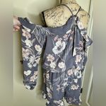 Xhilaration NTM: Off the Shoulder Gray Pink & White Floral Shorts Romper Size XL Photo 7