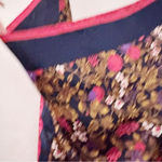 Vintage Floral Printed Bandana Scarf Made in Italy Polyester Red Photo 6