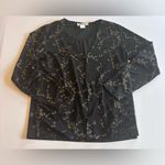 Impressions VINTAGE Y2K  OF CALIFORNIA Women’s Long Sleeve‎ Black Floral Top Photo 2