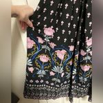 Anthropologie *** Dasha Smocked Black Floral Print Midi Dress Photo 10