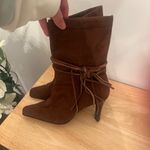 Anne Michelle  Boots Size 9 brown suede fringe boots Photo 10