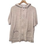Barefoot Dreams  CozyChic Ultra Lite Oversized Hoodie XXS/XS Beige Zip Lounge Photo 1