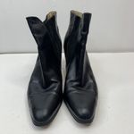 Salvatore Ferragamo  Sz 10 AA Ankle Heeled Boots Black Leather Pull On Almond Toe Photo 3