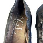 AGL Black Leather Bow Cap Toe Block Heel Pumps Shoes Size 40 / Size 10 Photo 3